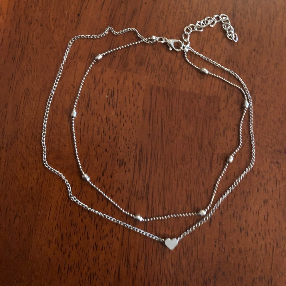Silver double layer necklace 💋 - Picture 3 of 3